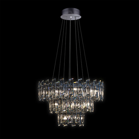 Crisiante Pendant 3 Tier 3/6/9Lt Chrome Illuminati Light