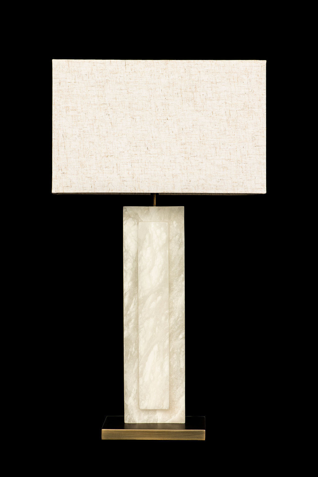 Alabaster Rectangle Step Table lamp Antique Brass