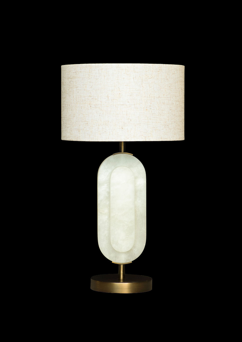 Alabaster Elipse Step Table Lamp Antique Brass
