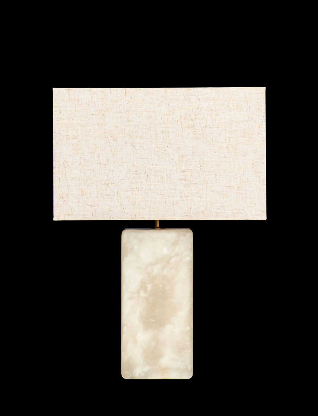 Alabaster Rectangle Table Lamp Antique Brass