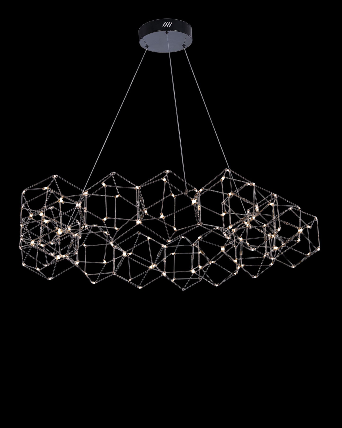 Lucciola 15 Prism Round Pendant Black Illuminati Light