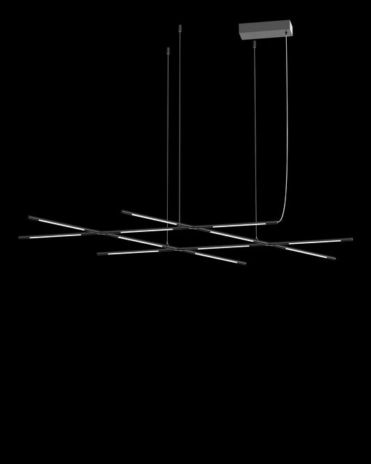 Tubular 12Lt Pendant Matt Black Model D tubular  ceiling-pendant-lights  Bedroom  Lounge  Kitchen  Hallway MD18001070-12DBLK illuminati light