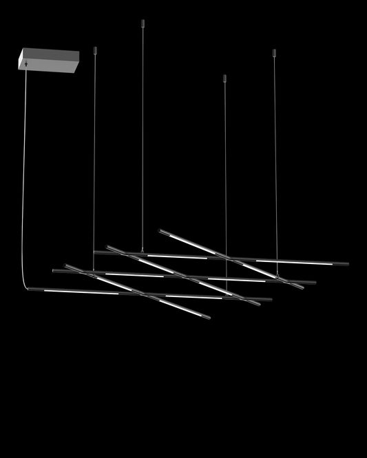 Tubular 12Lt Pendant Matt Black Model E tubular  ceiling-pendant-lights  Bedroom  Lounge  Kitchen  Hallway MD18001070-12EBLK illuminati light