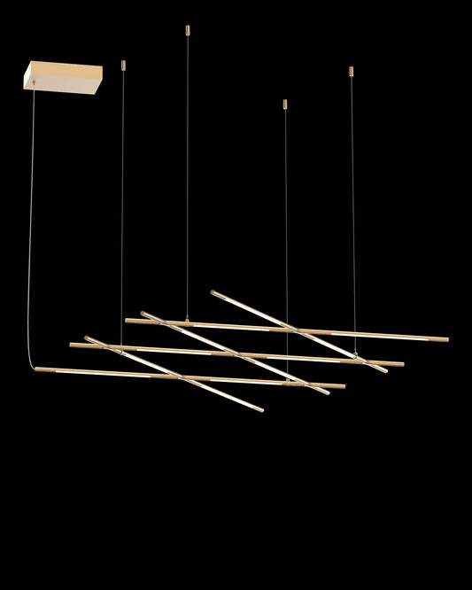 Tubular 12Lt Pendant Satin Gold Model E Illuminati Light