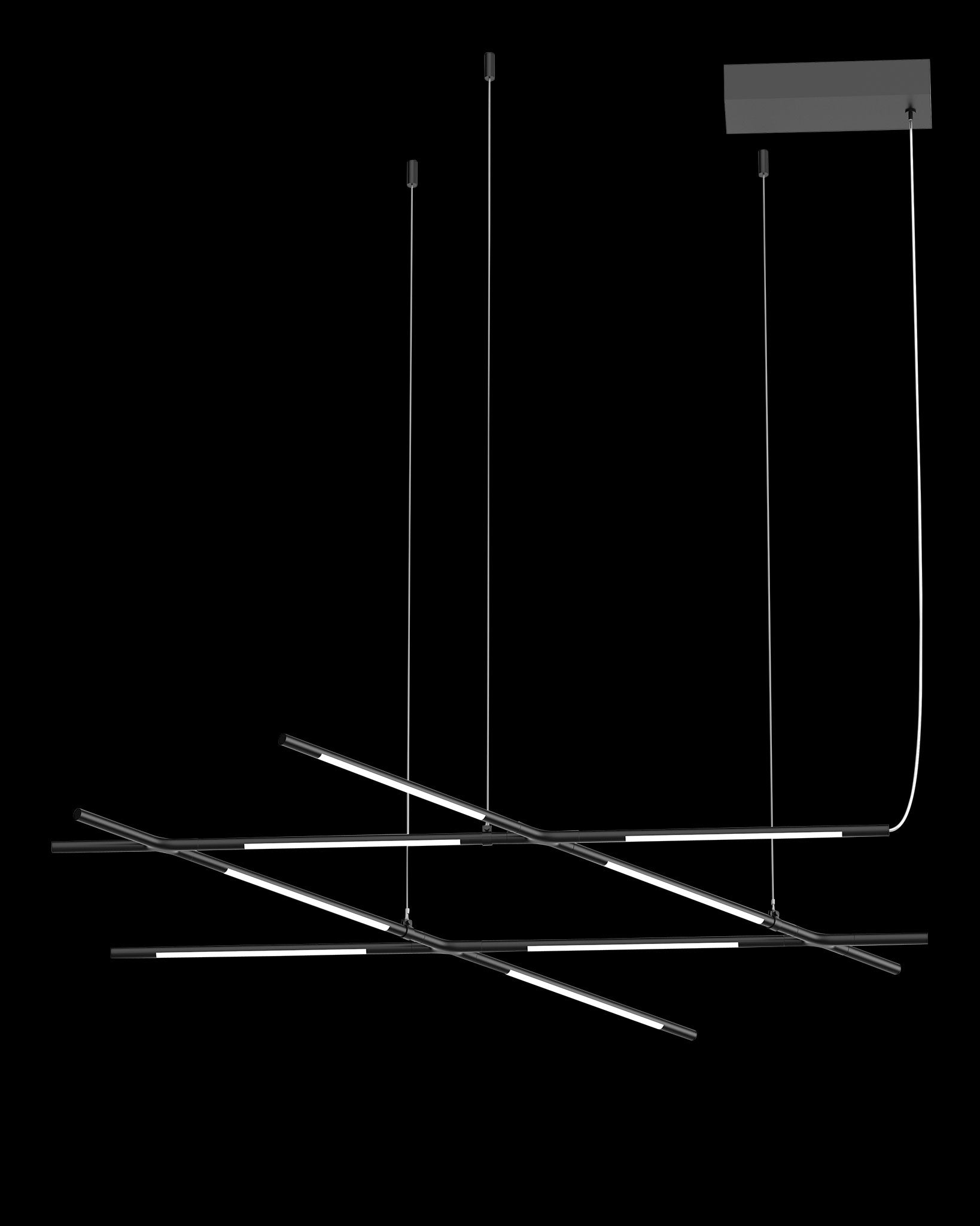 Tubular 8Lt Pendant Matt Matt Black Model C tubular  ceiling-pendant-lights  Bedroom  Lounge  Kitchen  Hallway MD18001070-8CBLK illuminati light