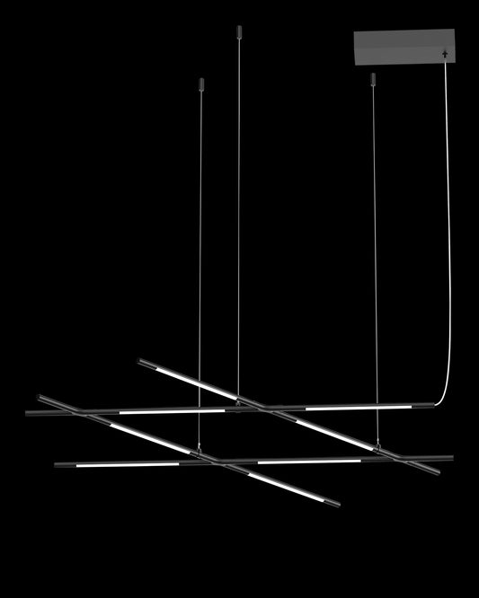 Tubular 8Lt Pendant Matt Matt Black Model C tubular  ceiling-pendant-lights  Bedroom  Lounge  Kitchen  Hallway MD18001070-8CBLK illuminati light