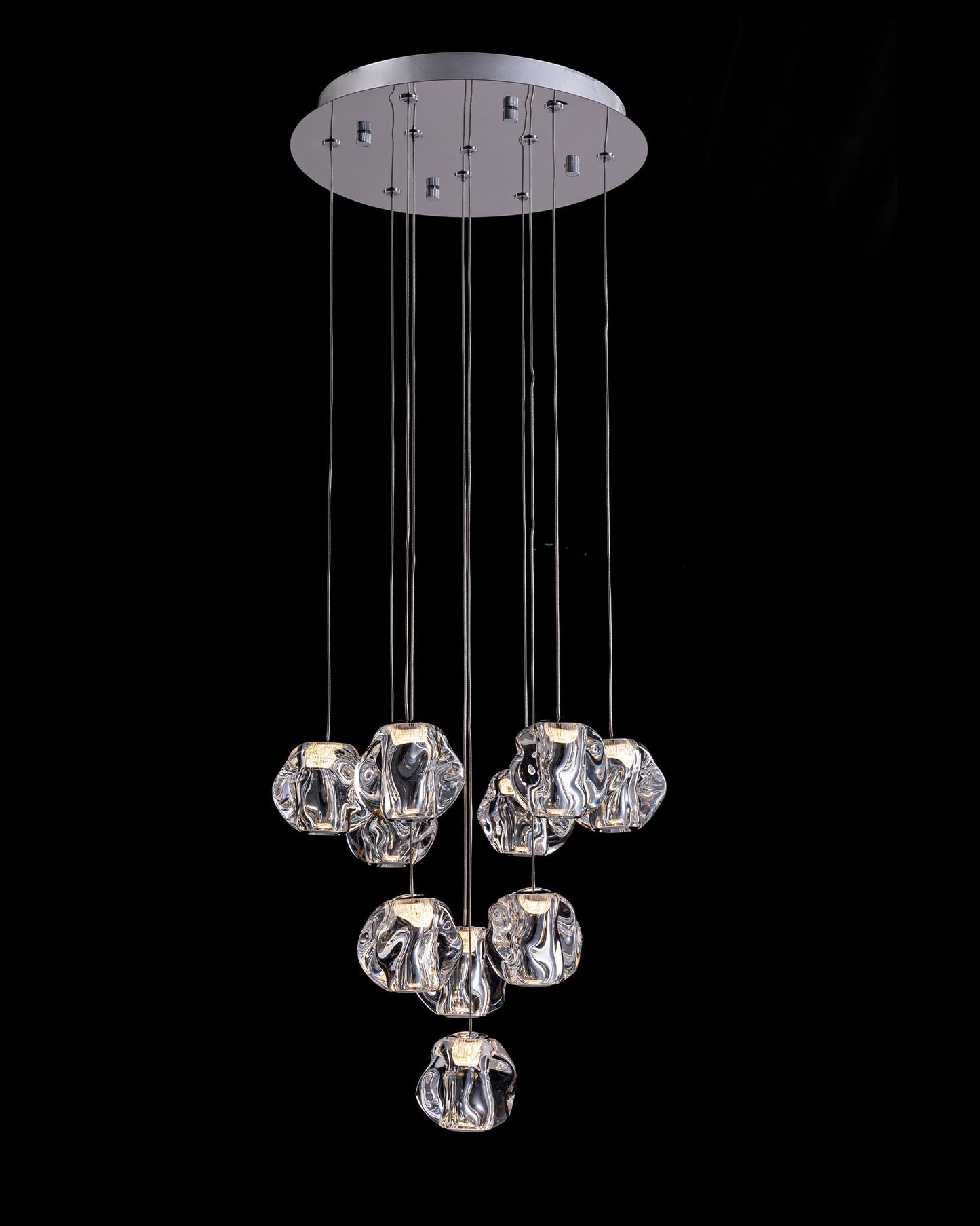 Ciottolo 10LT Round Pendant Chrome Illuminati Light