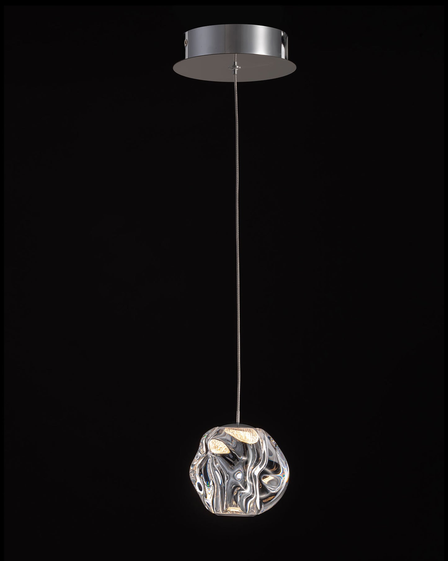 Ciottolo Single Pendant Chrome Illuminati Light