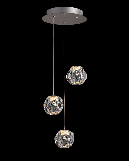 Ciottolo 3 LT Round Pendant Chrome Illuminati Light