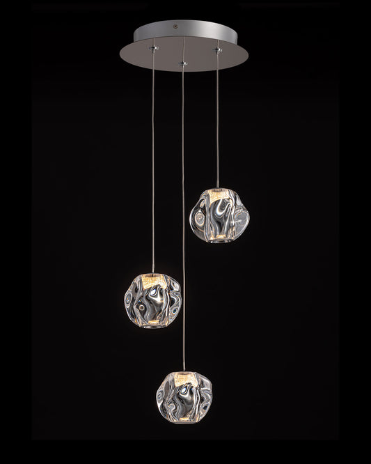 Ciottolo 3 LT Round Pendant Chrome Illuminati Light