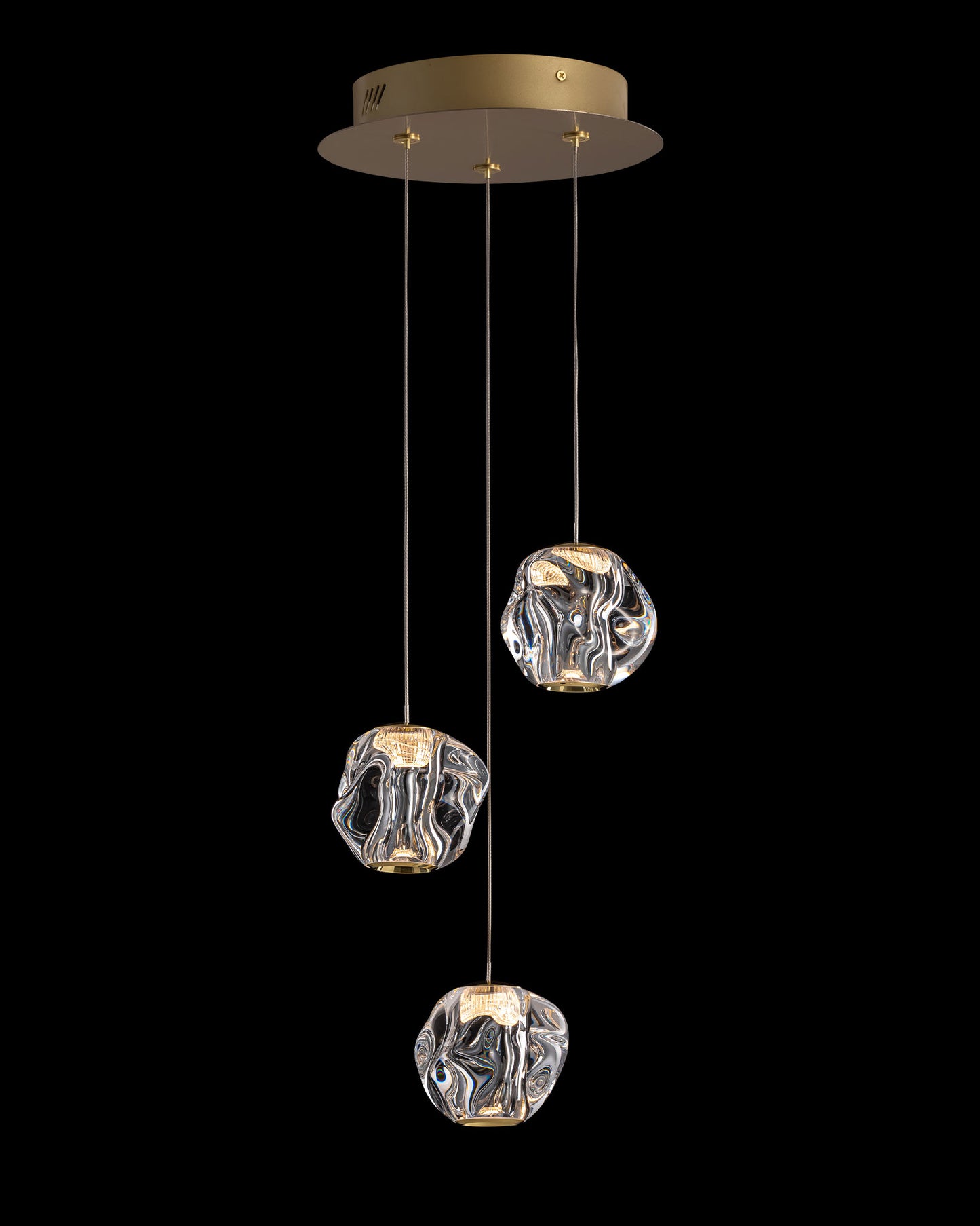 Ciottolo 3 LT Round Pendant Satin Gold Illuminati Light
