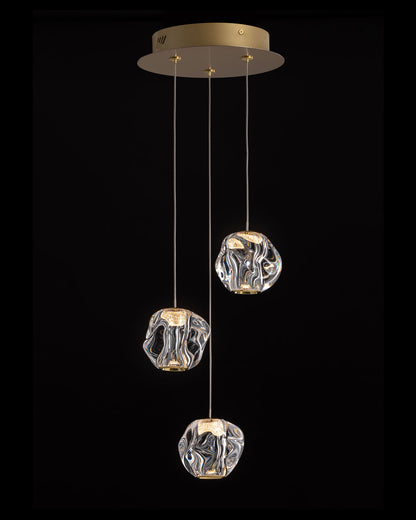 Ciottolo 3 LT Round Pendant Satin Gold Illuminati Light
