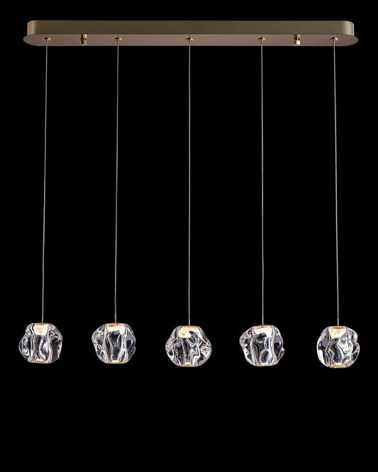 Ciottolo 5LT Bar Pendant Satin Gold Illuminati Light