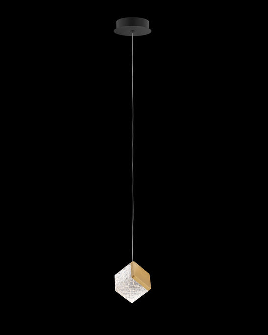 Magia Single Pendant Matt Black with Satin Gold Illuminati Light