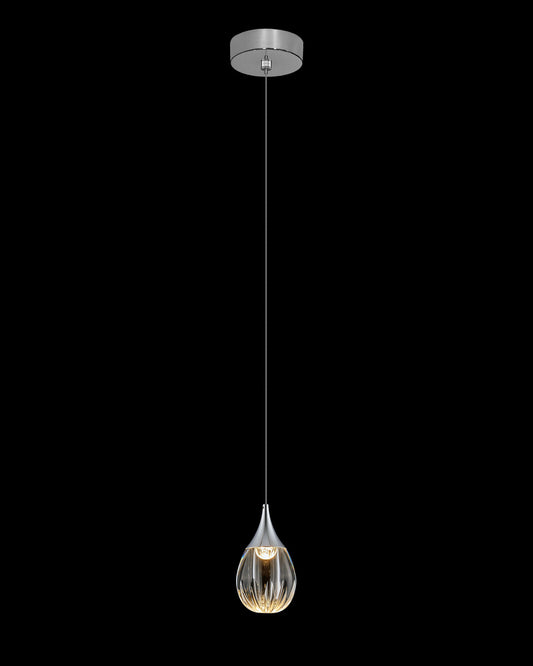 Frizzante Single Pendant Satin Nickel Clear Glass Non Dim Illuminati Light