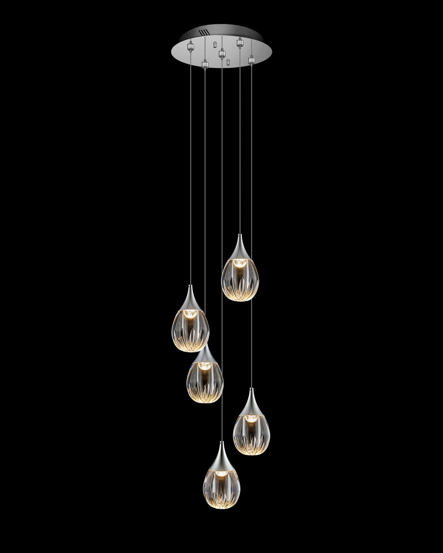 Stilla 5 Light Round Pendant Chrome Illuminati