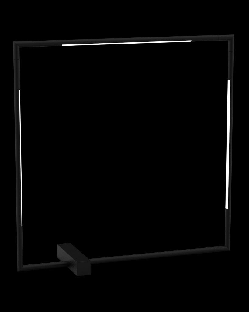 Tubular Square Table Matt Black Illuminati Light