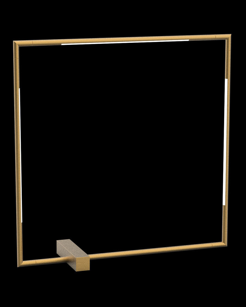 Tubular Square Table Satin Gold Illuminati Light