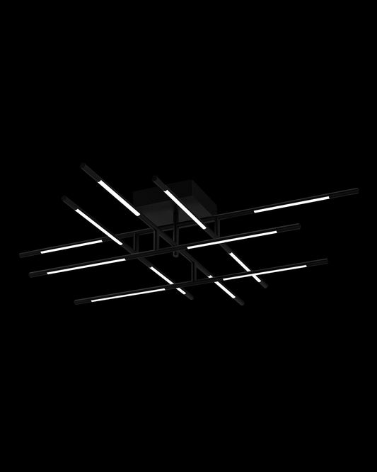 Tubular 12Lt Ceiling Flush Matt Black Model A tubular  flush-ceiling-lights  Bedroom  Lounge  Kitchen  Hallway MX18001070-12ABLK illuminati light