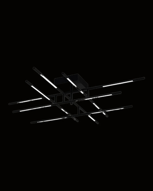 Tubular 12Lt Ceiling Flush Matt Black Model A tubular  flush-ceiling-lights  Bedroom  Lounge  Kitchen  Hallway MX18001070-12ABLK illuminati light