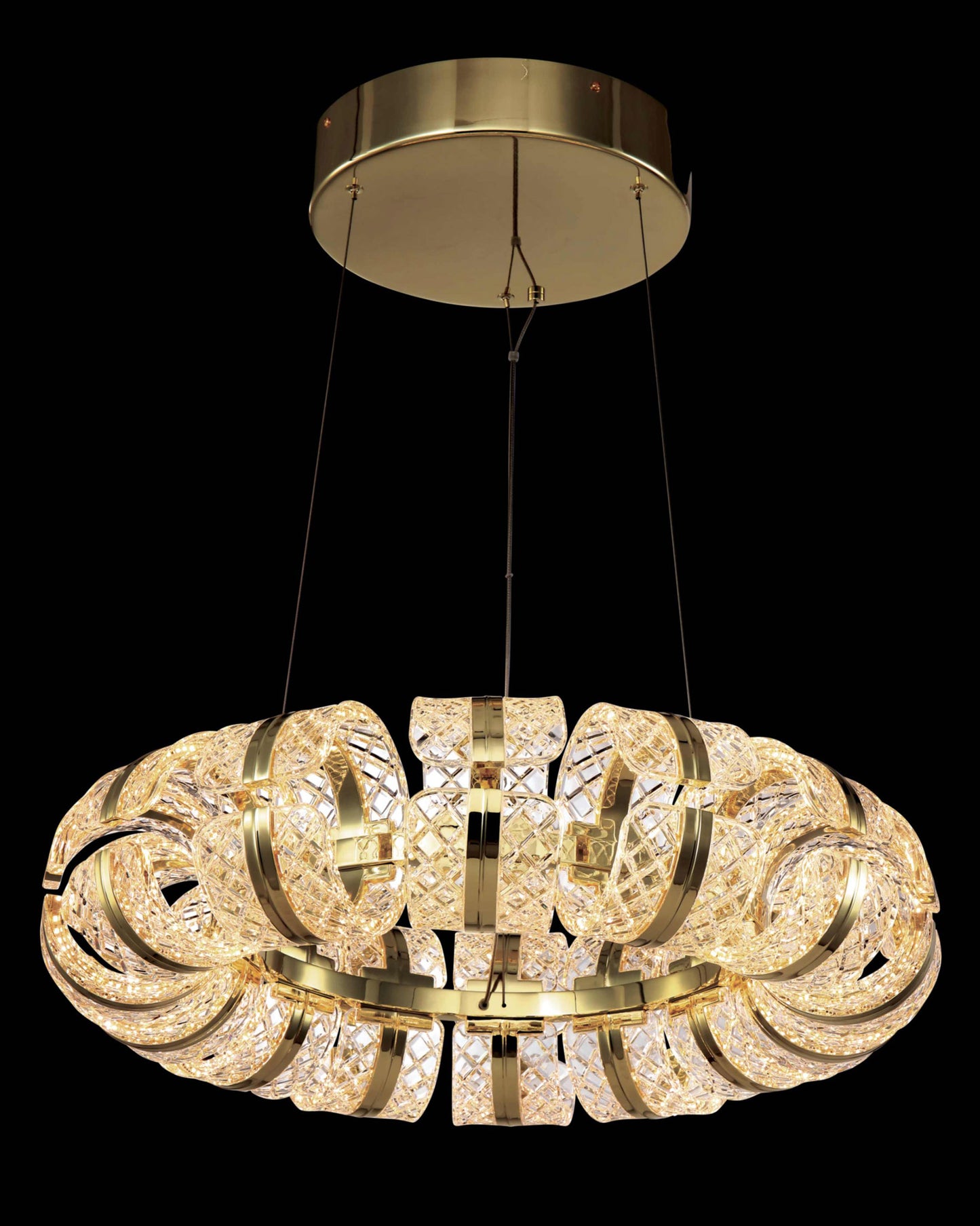 Chiaro Small Ring Pendant 63cm Diam Gold Illuminati Light